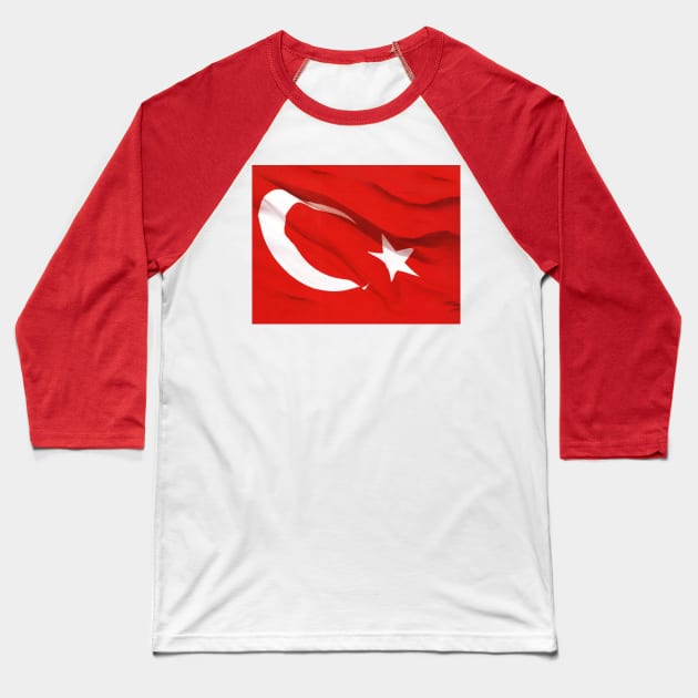 turkey flag Baseball T-Shirt by Drmb